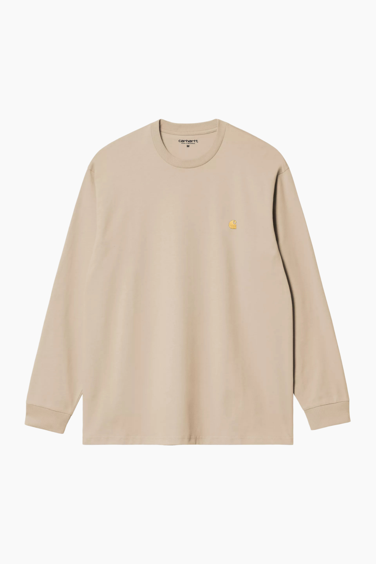 Camiseta Carhartt L/S Chase - Fleur de Sel / Gold
