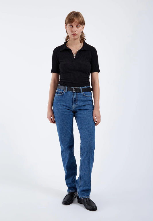 Jeans Dr. Denim Arch Bay Mid Retro mujer, pierna recta y tiro medio, 99% algodón 1% elastano