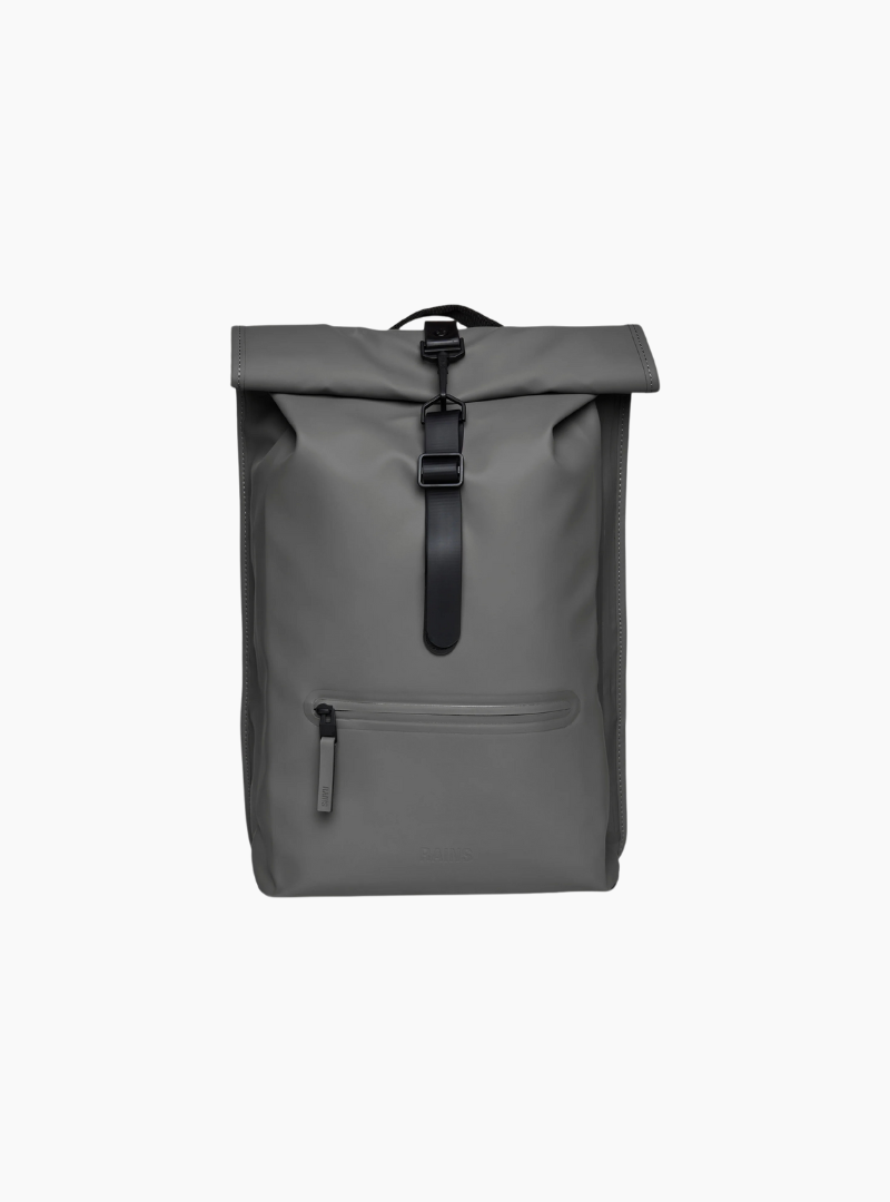 mochila rains rolltop rucksack grey gris oscuro impermeable unisex