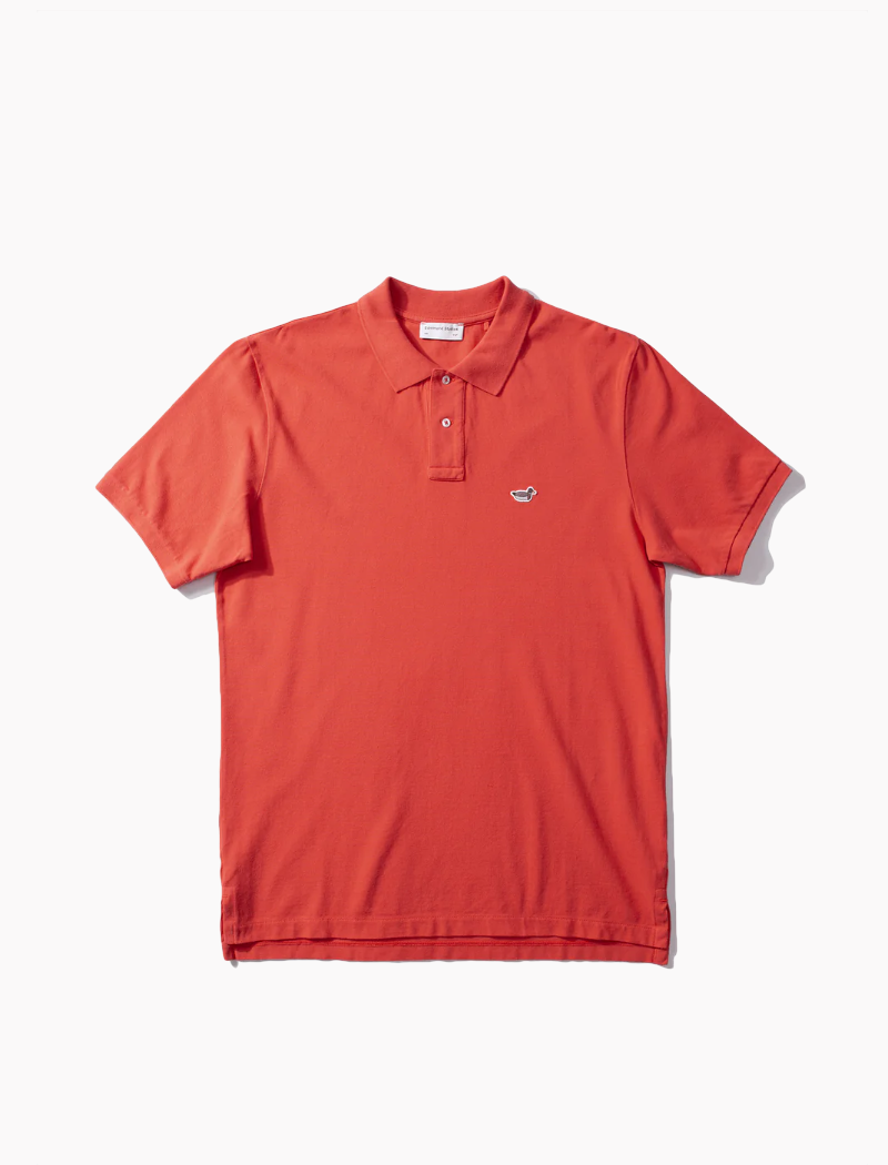 Polo Wilson Plain Red de Edmmond Studios en algodón orgánico color rojo con pato bordado