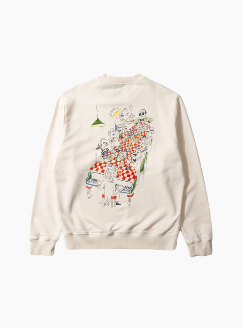 Sudadera Edmmond Piano Bar Plain Off White 100% algodón orgánico