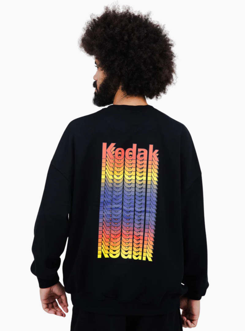 Sudadera oversize negra Kodak Color de algodón orgánico Brava Fabrics