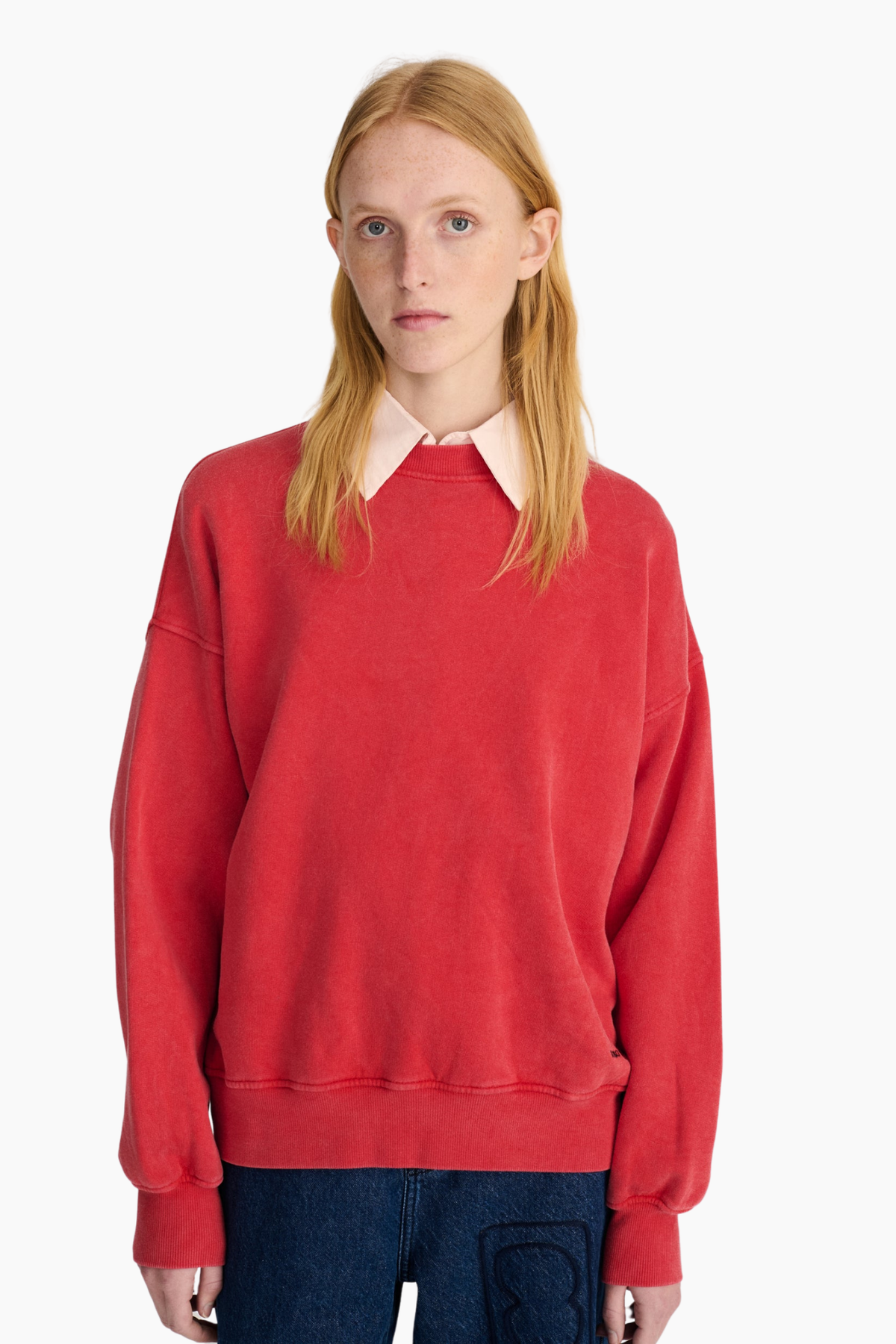 Sudadera roja Hidden Monster de Bobo Choses para mujer con cuello redondo y corte holgado