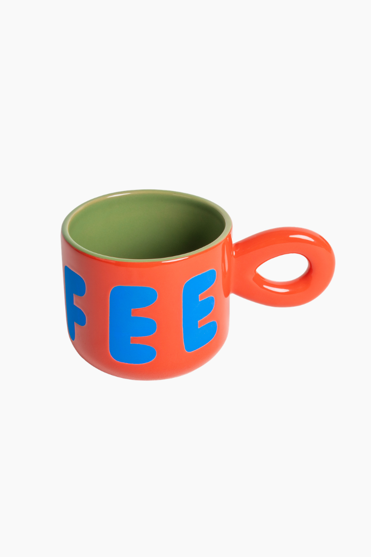 taza coffee nyc roja helio ferretti cerámica esmaltada