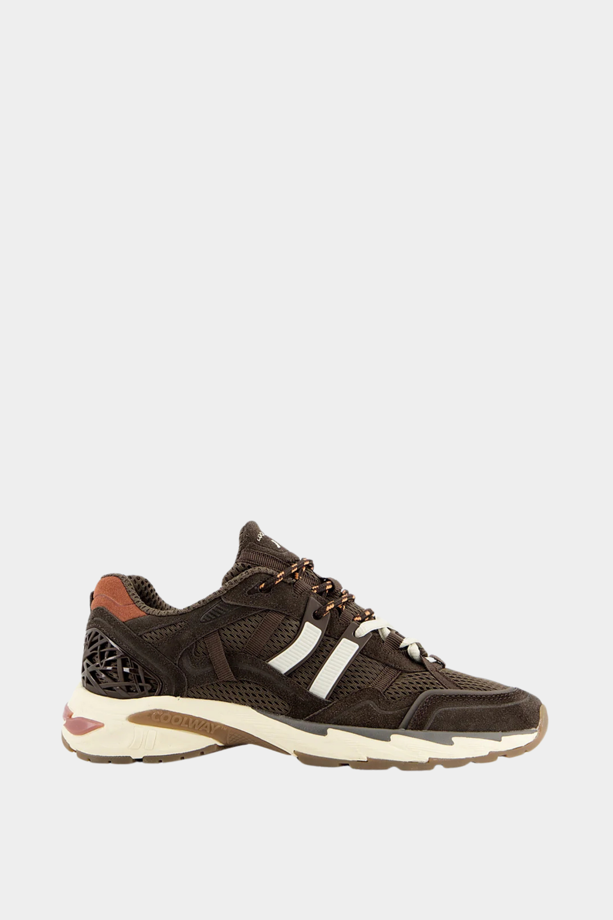 Zapatillas Coolway 2003 Dark Cocoa de mujer en marrón, con malla transpirable, serraje y suela de goma