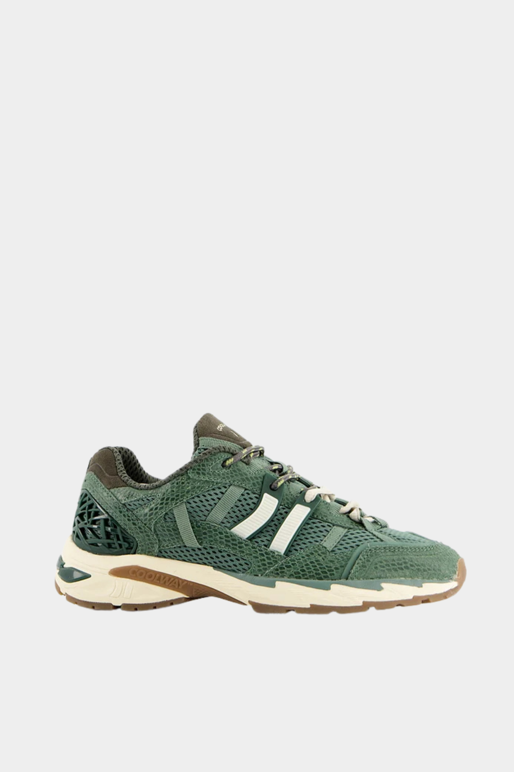 Zapatillas Coolway 2003 Moss Racer de hombre en verde con malla transpirable, serraje y suela de goma
