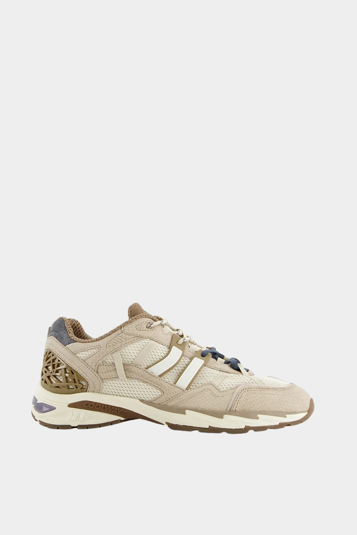Zapatillas Coolway 2003 Oasis Run de mujer en tonos beige, con malla transpirable, paneles de serraje y suela de goma